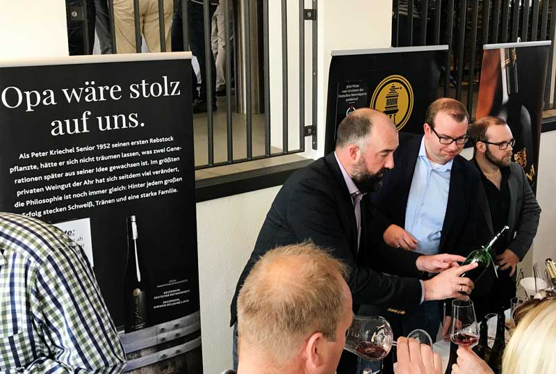 Stand von Weingut Peter Kriechel mit sehr breitem und gutem Frühburgunder-Portfolio