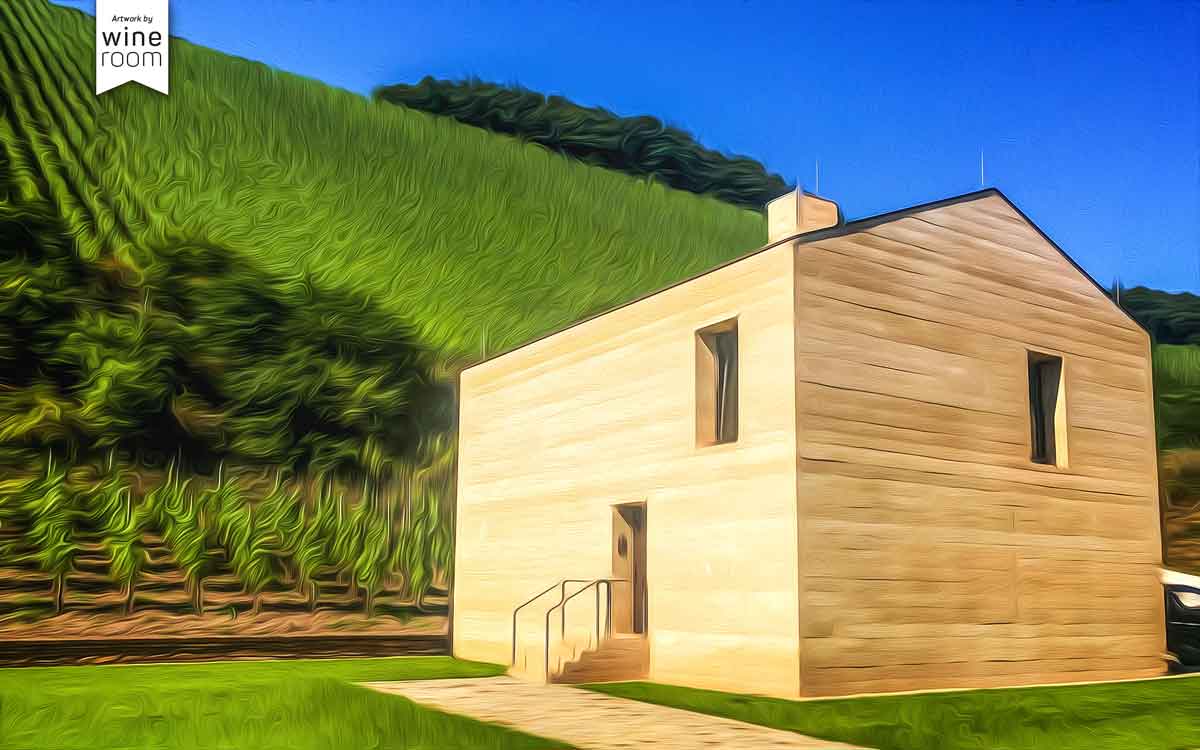 Haus aus Stampfbeton bei Weingut Cantzheim
