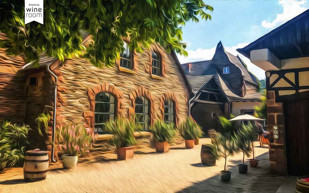 Haus aus Stampfbeton bei Weingut Cantzheim